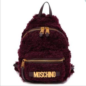 Moschino Couture Mini Mohair Backpack Maroon